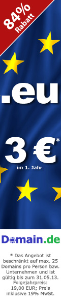 .EU-Domains nur 3,00 EUR
