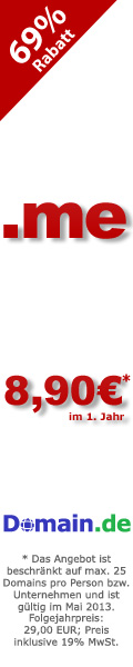 .ME-Domains nur 8,90 EUR