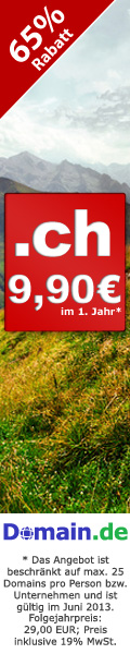 .CH-Domains nur 9,90 EUR